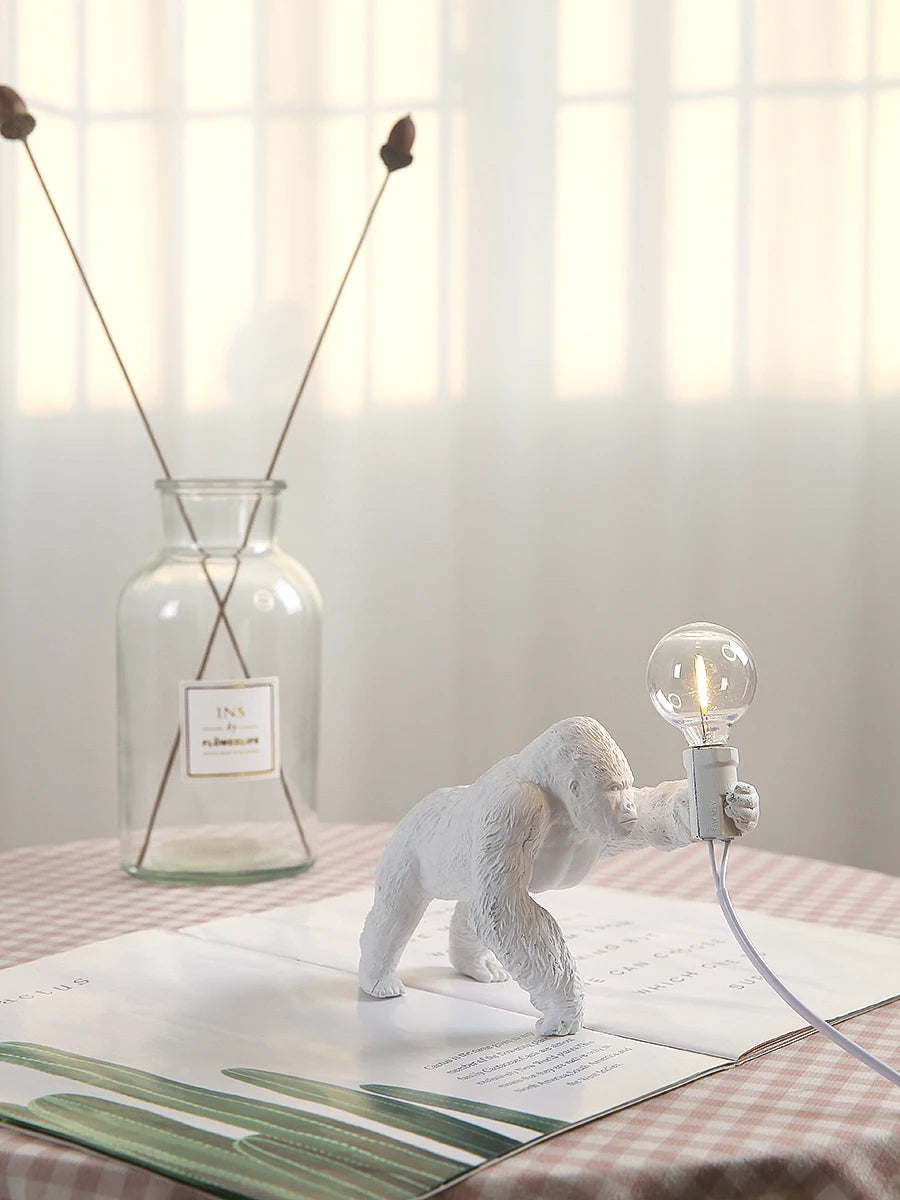 Nordic King Kong Resin Table Lamp – Modern USB Desk Light