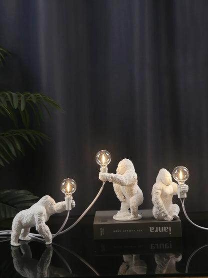 Nordic King Kong Resin Table Lamp – Modern USB Desk Light