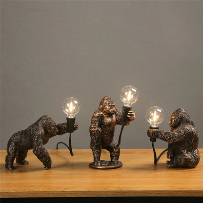 Nordic King Kong Resin Table Lamp – Modern USB Desk Light