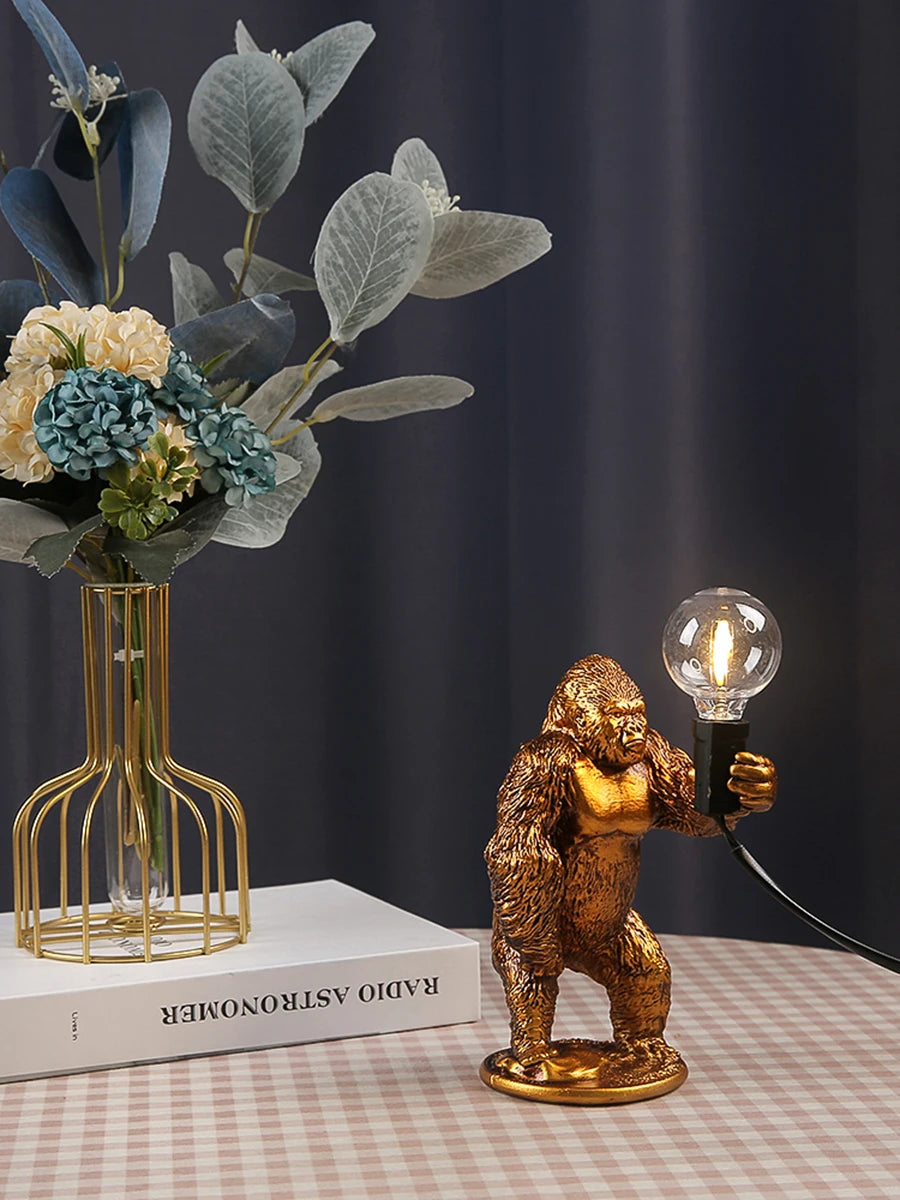 Nordic King Kong Resin Table Lamp – Modern USB Desk Light