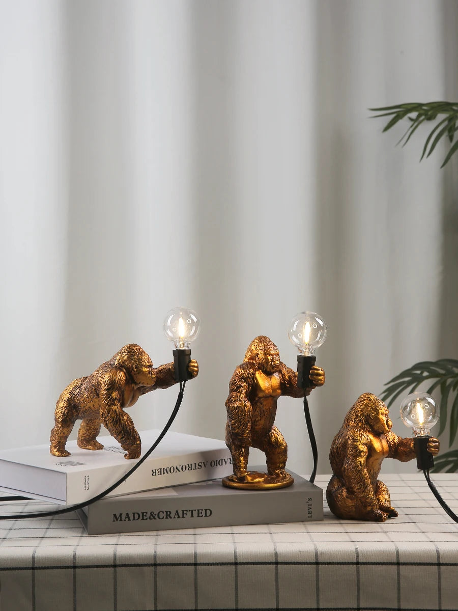 Nordic King Kong Resin Table Lamp – Modern USB Desk Light