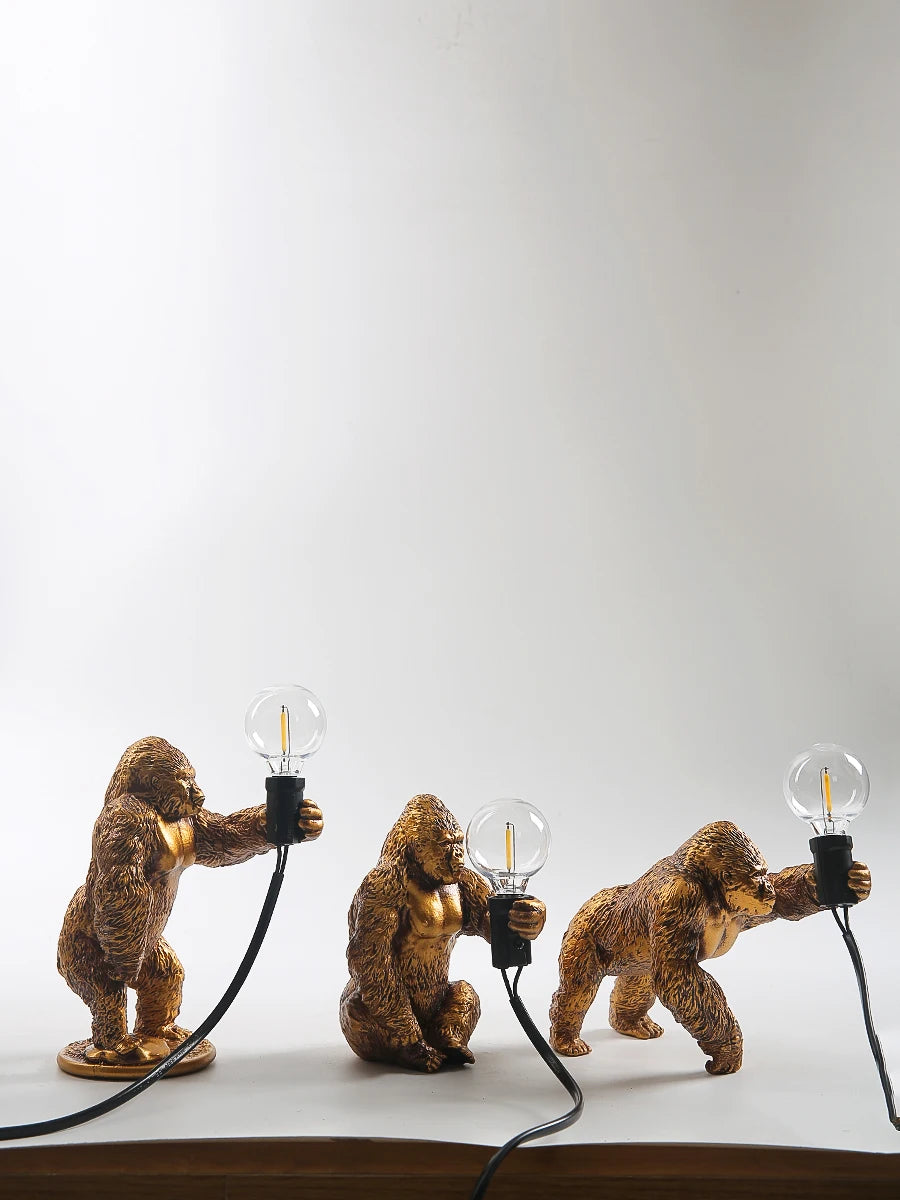 Nordic King Kong Resin Table Lamp – Modern USB Desk Light