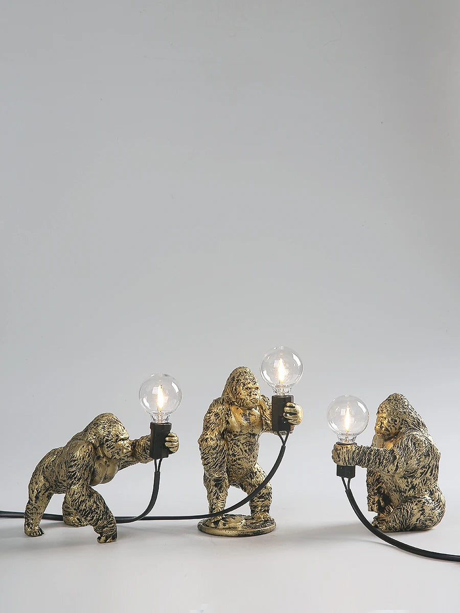 Nordic King Kong Resin Table Lamp – Modern USB Desk Light