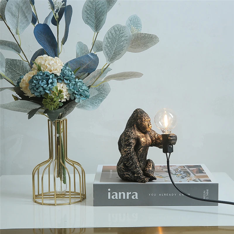 Nordic King Kong Resin Table Lamp – Modern USB Desk Light
