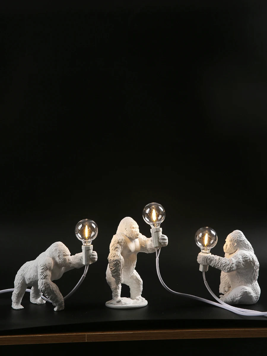 Nordic King Kong Resin Table Lamp – Modern USB Desk Light