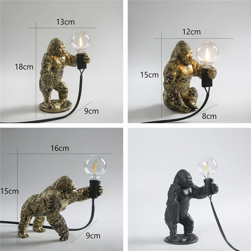 Nordic King Kong Resin Table Lamp – Modern USB Desk Light