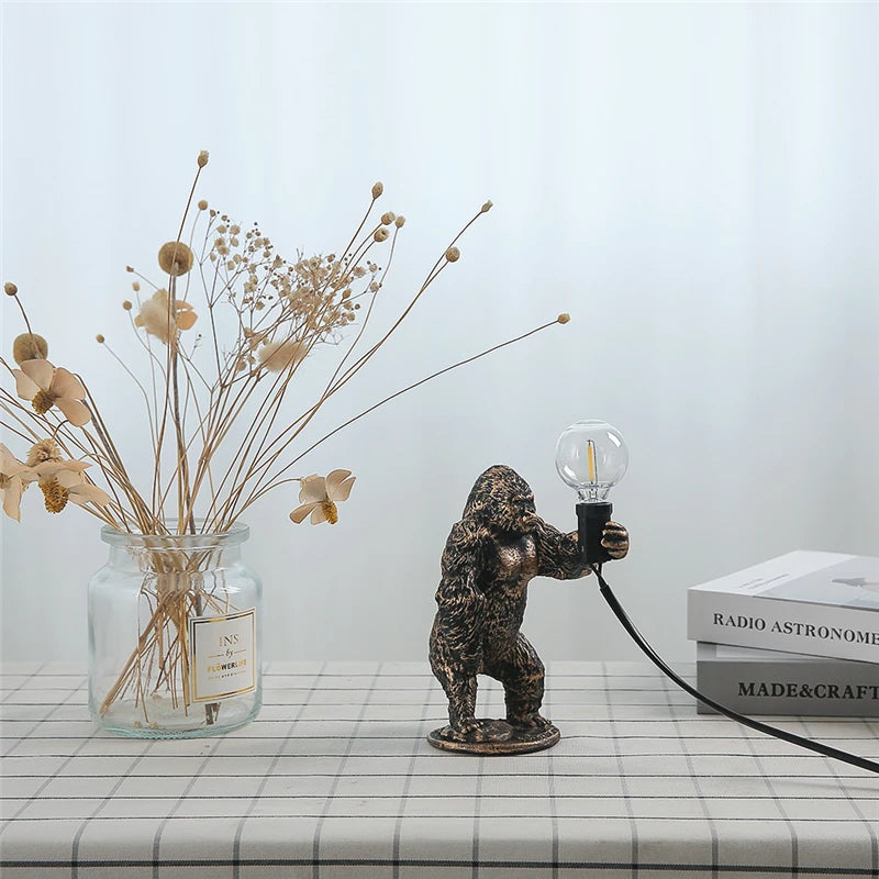 Nordic King Kong Resin Table Lamp – Modern USB Desk Light