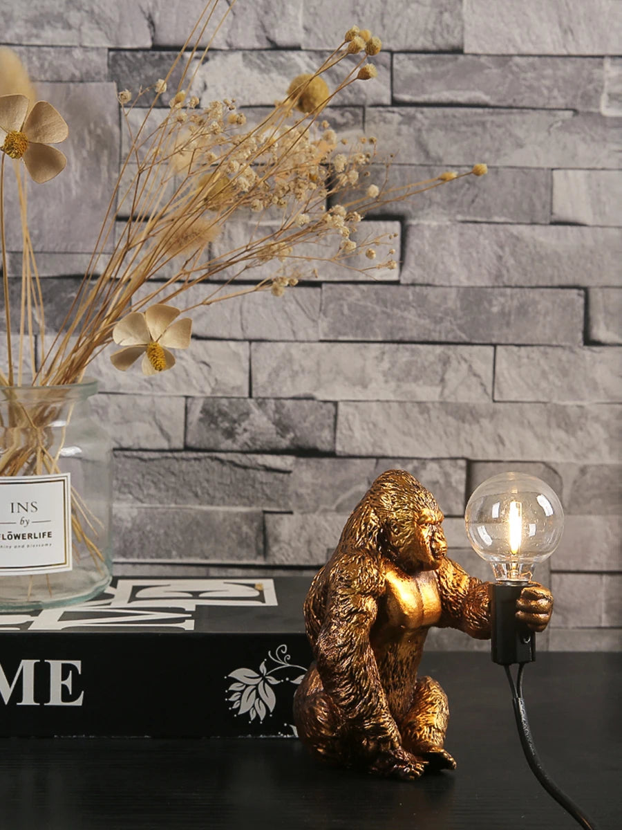 Nordic King Kong Resin Table Lamp – Modern USB Desk Light