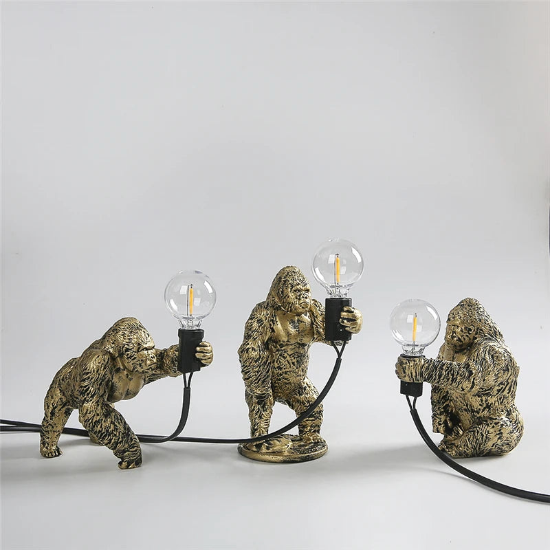 Nordic King Kong Resin Table Lamp – Modern USB Desk Light