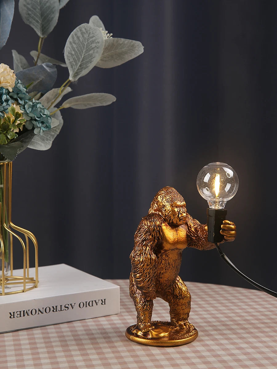 Nordic King Kong Resin Table Lamp – Modern USB Desk Light