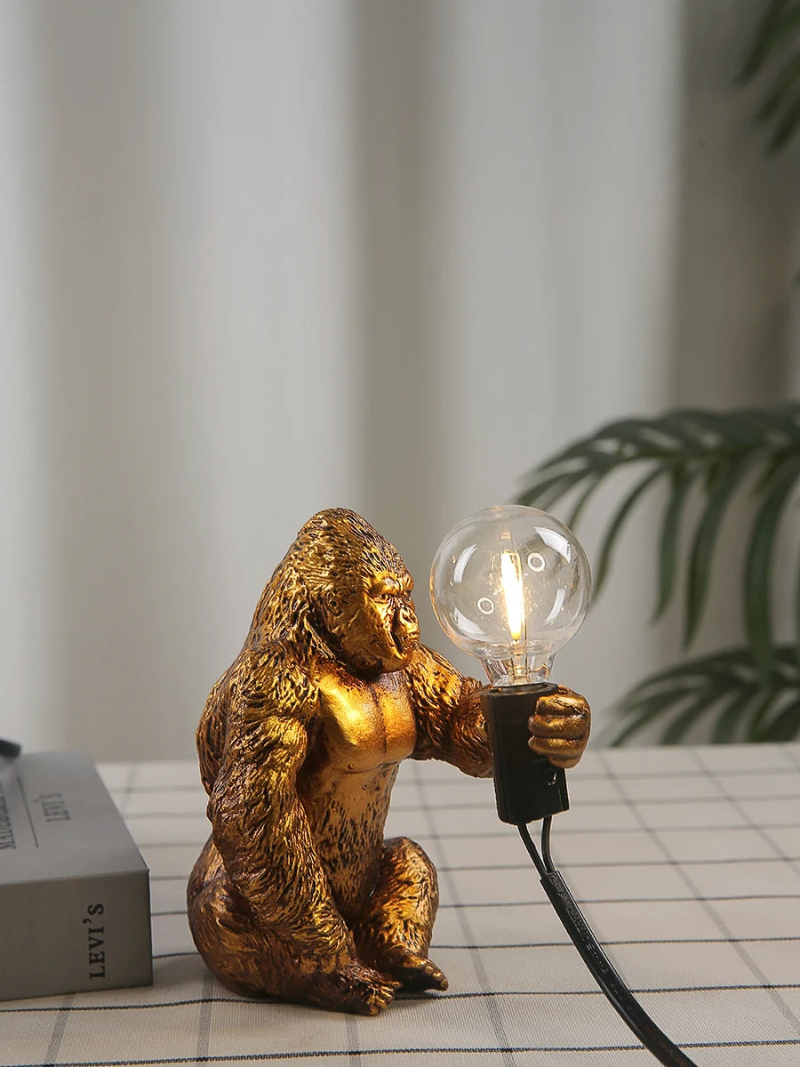 Nordic King Kong Resin Table Lamp – Modern USB Desk Light